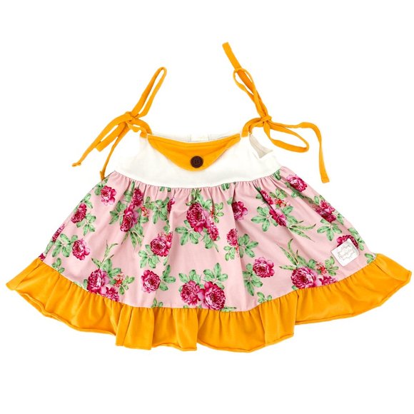 HONEYDEW Pink Yellow Floral Top and Ruffle Pants Set - Picture 3 of 12